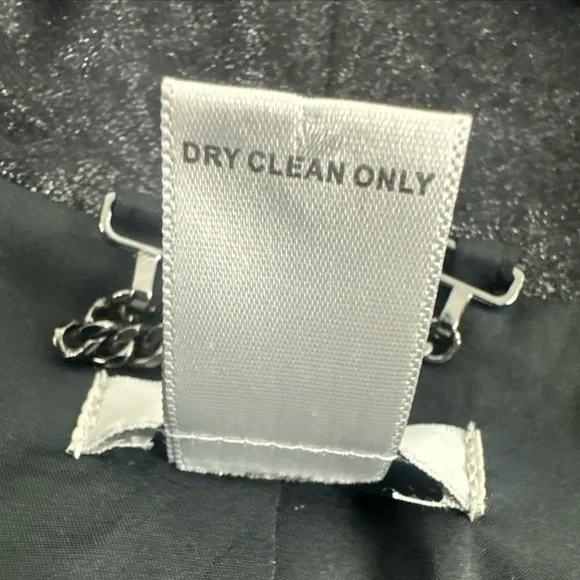 Cache Sz S Black Coated Drape Open Front Cardigan Sweater Side & Sleeve Zip - Picture 10 of 13